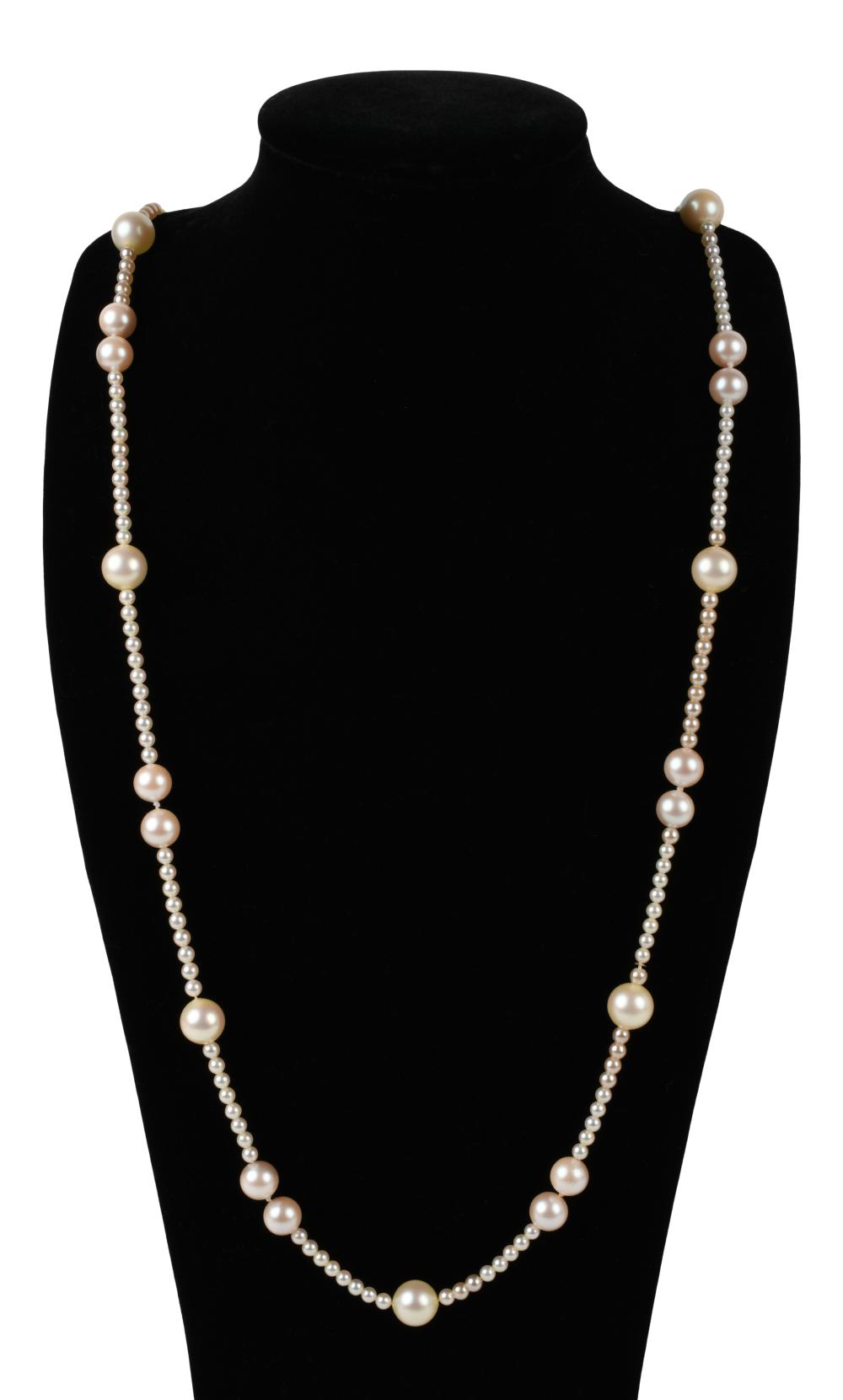 14K YELLOW GOLD PEARL NECKLACE