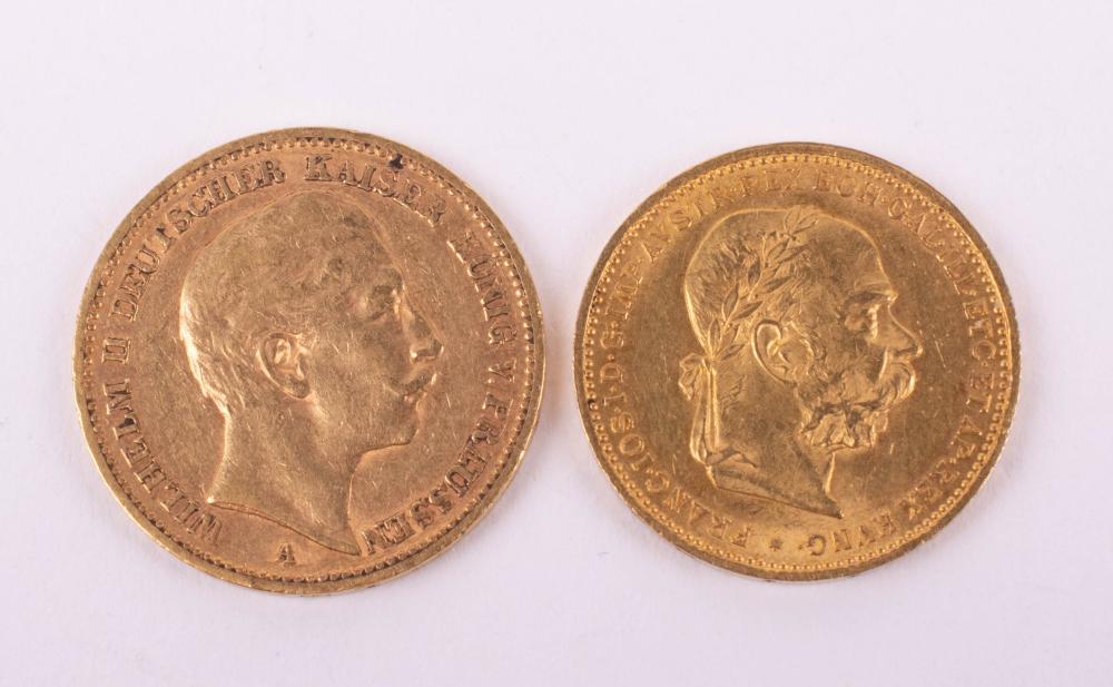 GERMAN 20 MARK GOLD COIN 1889 AND 33db50