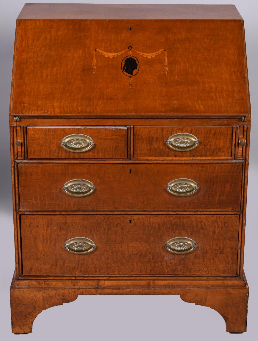 CHIPPENDALE STYLE INLAID FIGURED