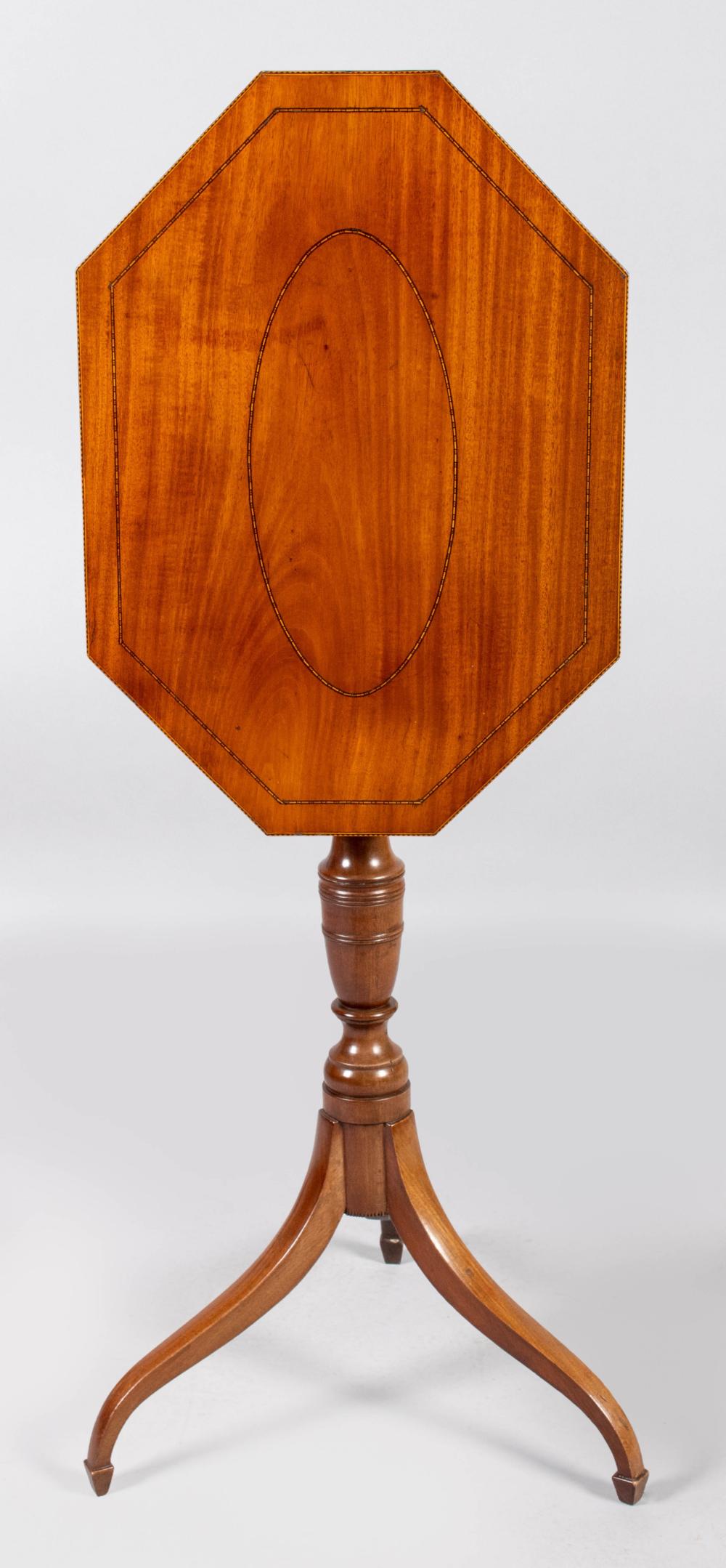 GEORGE III INLAID MAHOGANY CANDLESTAND  33db93