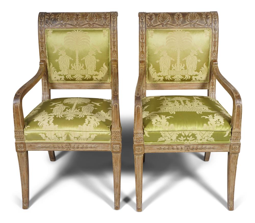 PAIR OF DIRECTOIRE STYLE CREAM