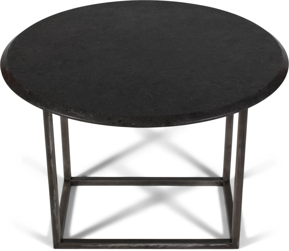 MODERN ROUND STONE TABLE ON METAL