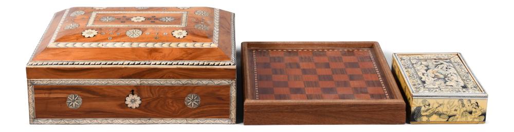 TWO INDIAN INLAID SANDALWOOD BOXES