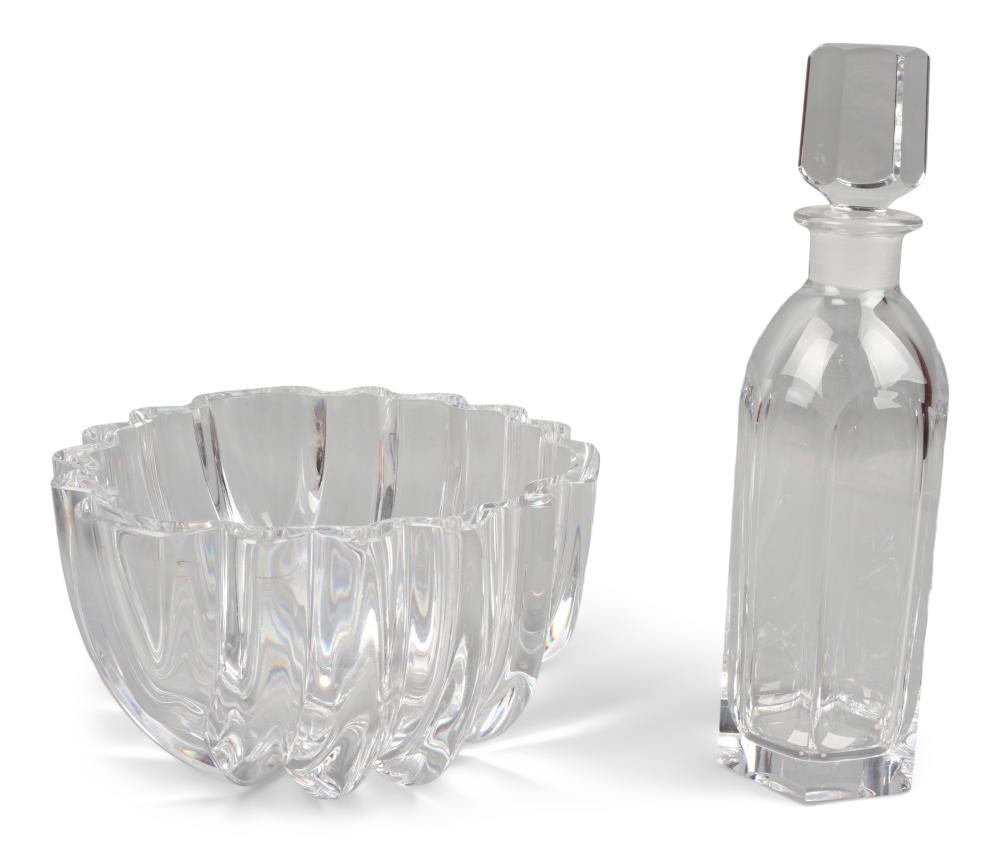 ORREFORS 'ISABELLA' BOWL AND DECANTER,