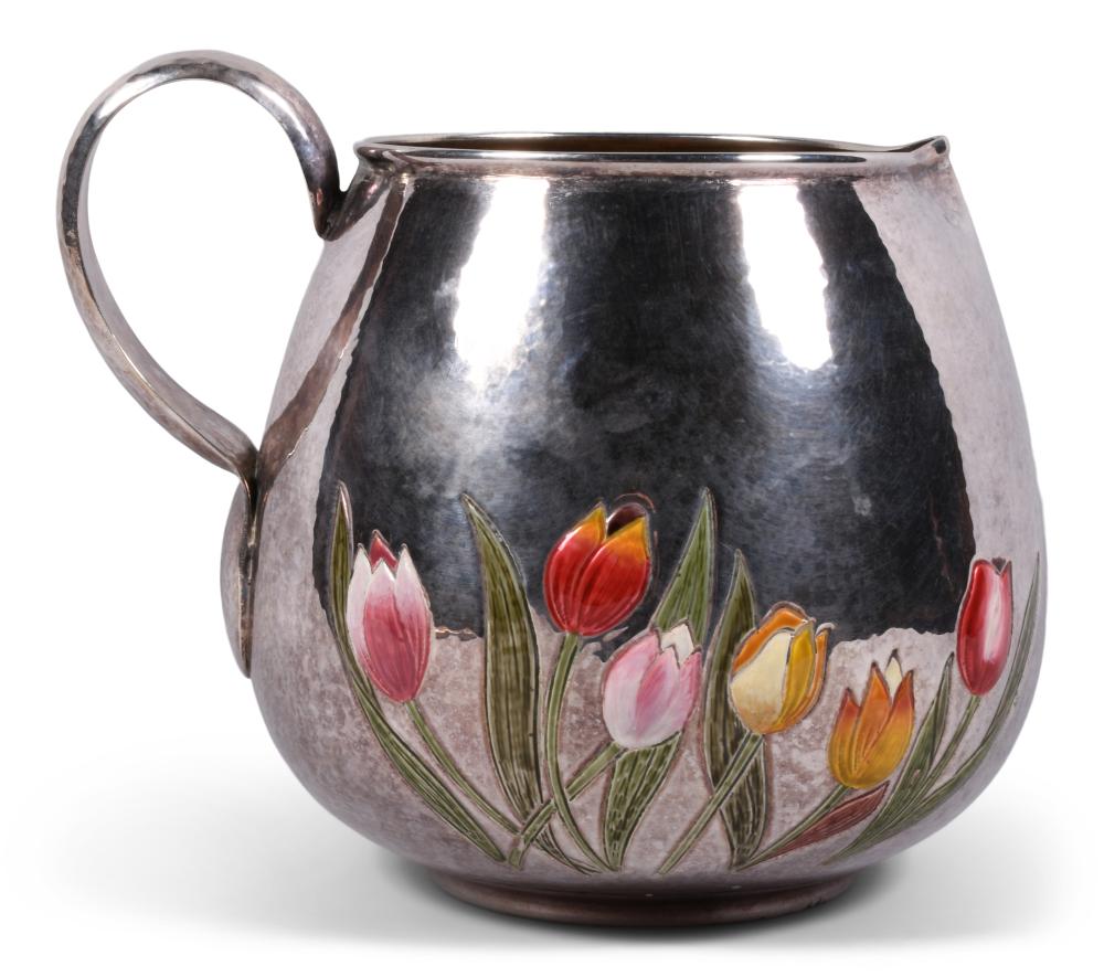 SILVER AND ENAMEL PITCHER HEIGHT  33dc5e