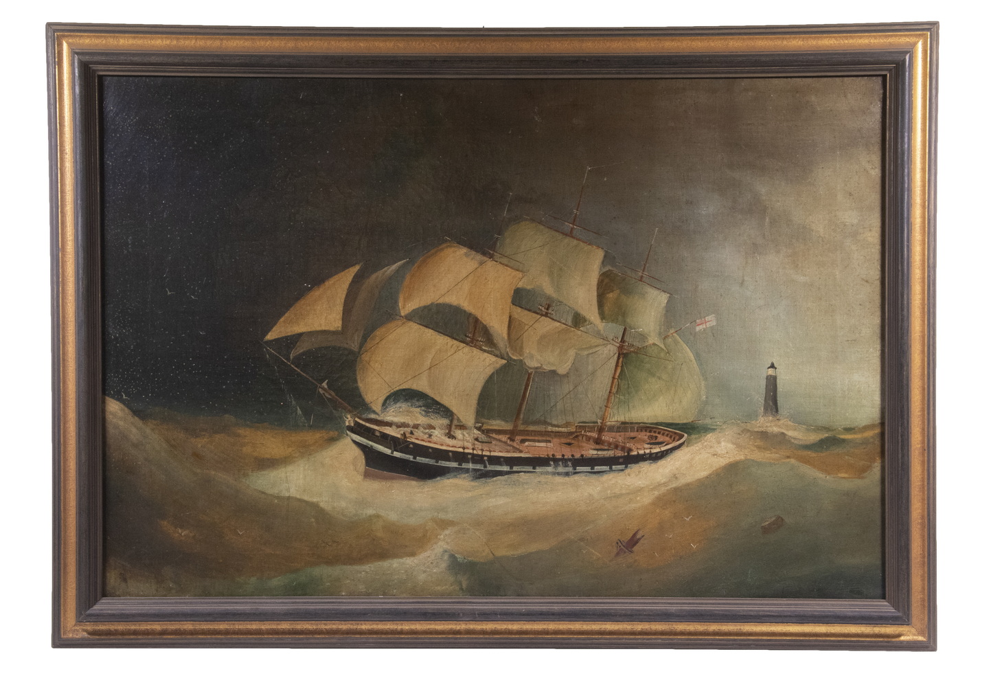 19TH C. SHIP PORTRAIT Marine painting