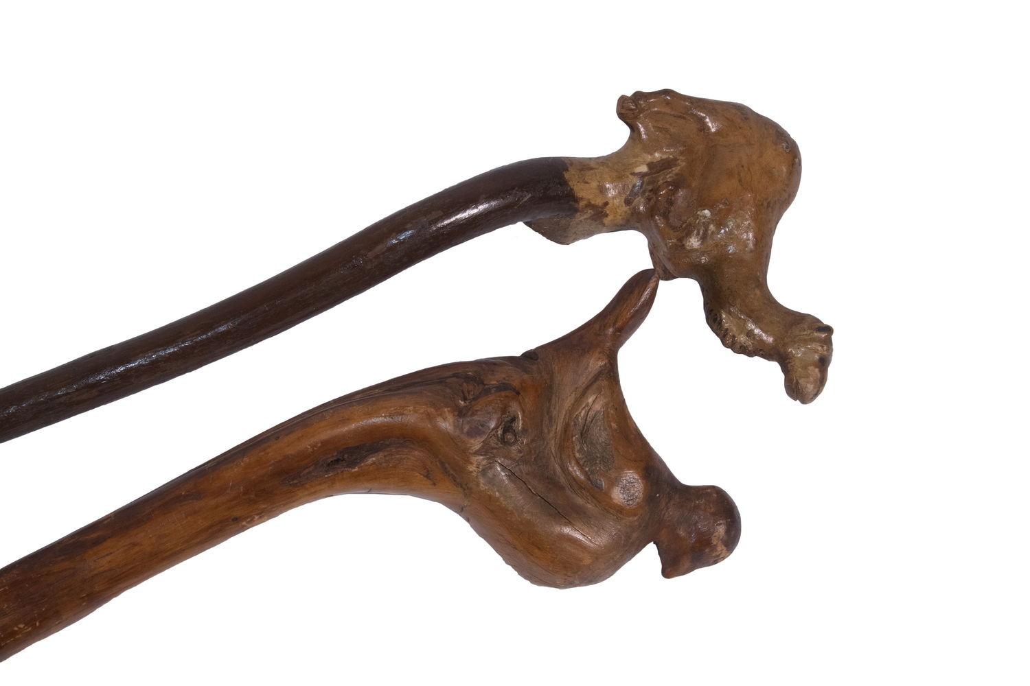 CARVED FIGURAL WALKING STICKS Lot 33dd13