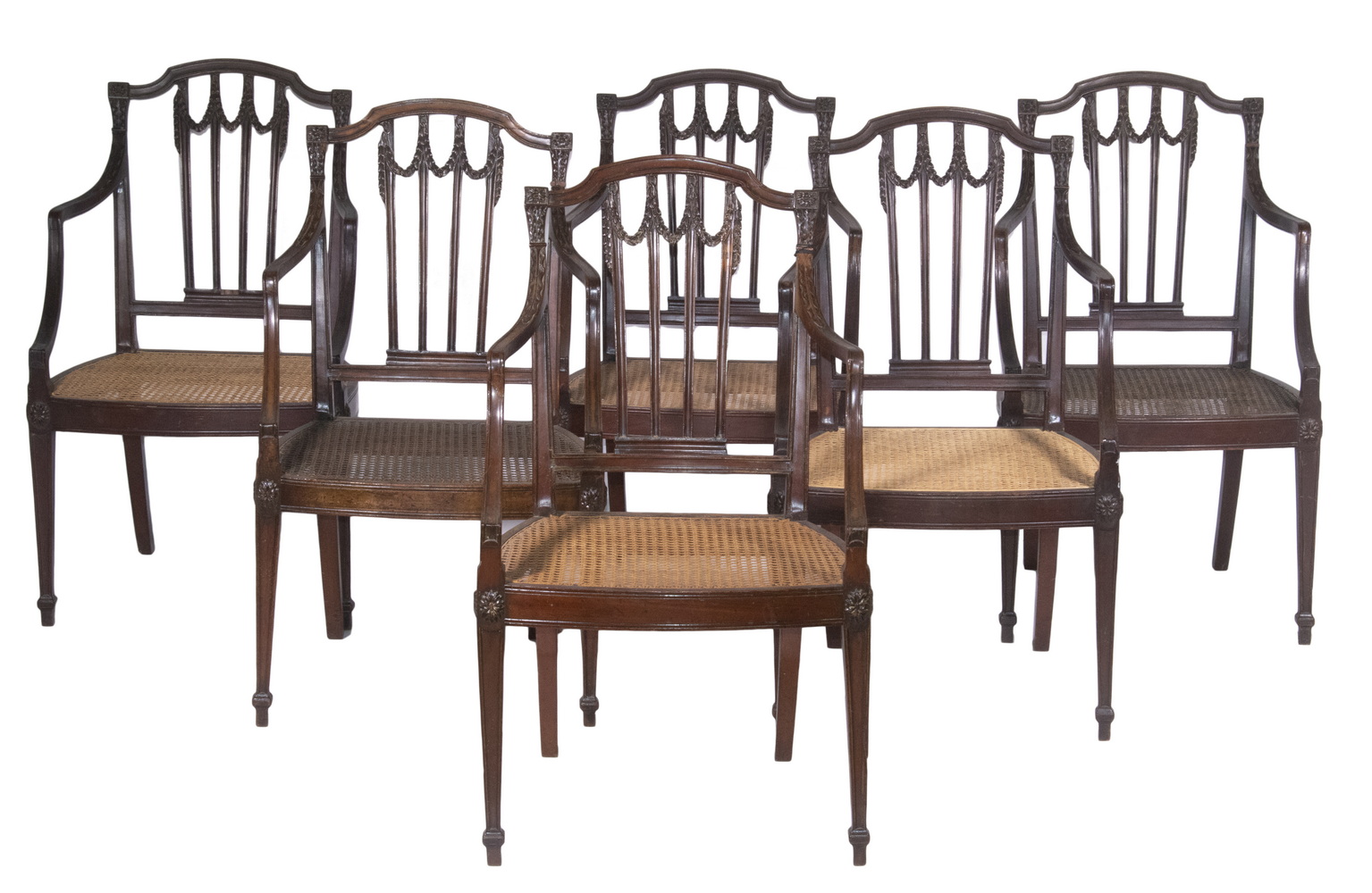 SET OF SHERATON ARMCHAIRS 6 Circa 33dd71