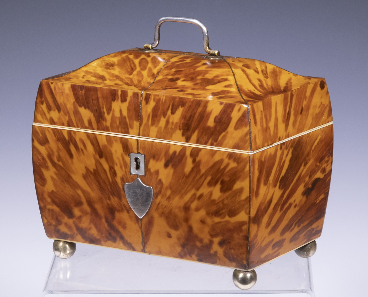 BLONDE TORTOISESHELL TEA CADDY