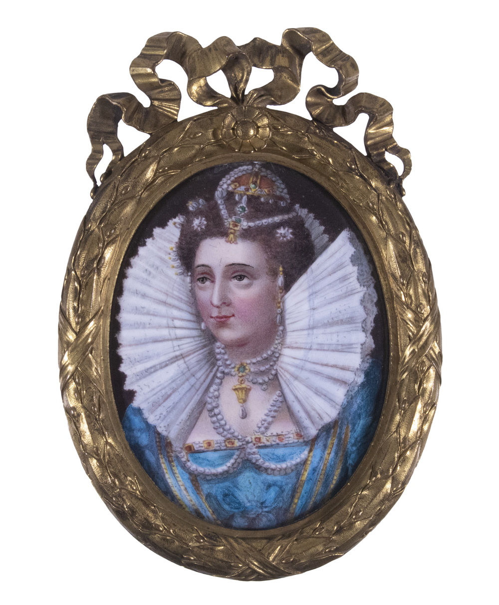 18TH C. MINIATURE ENAMEL PORTRAIT