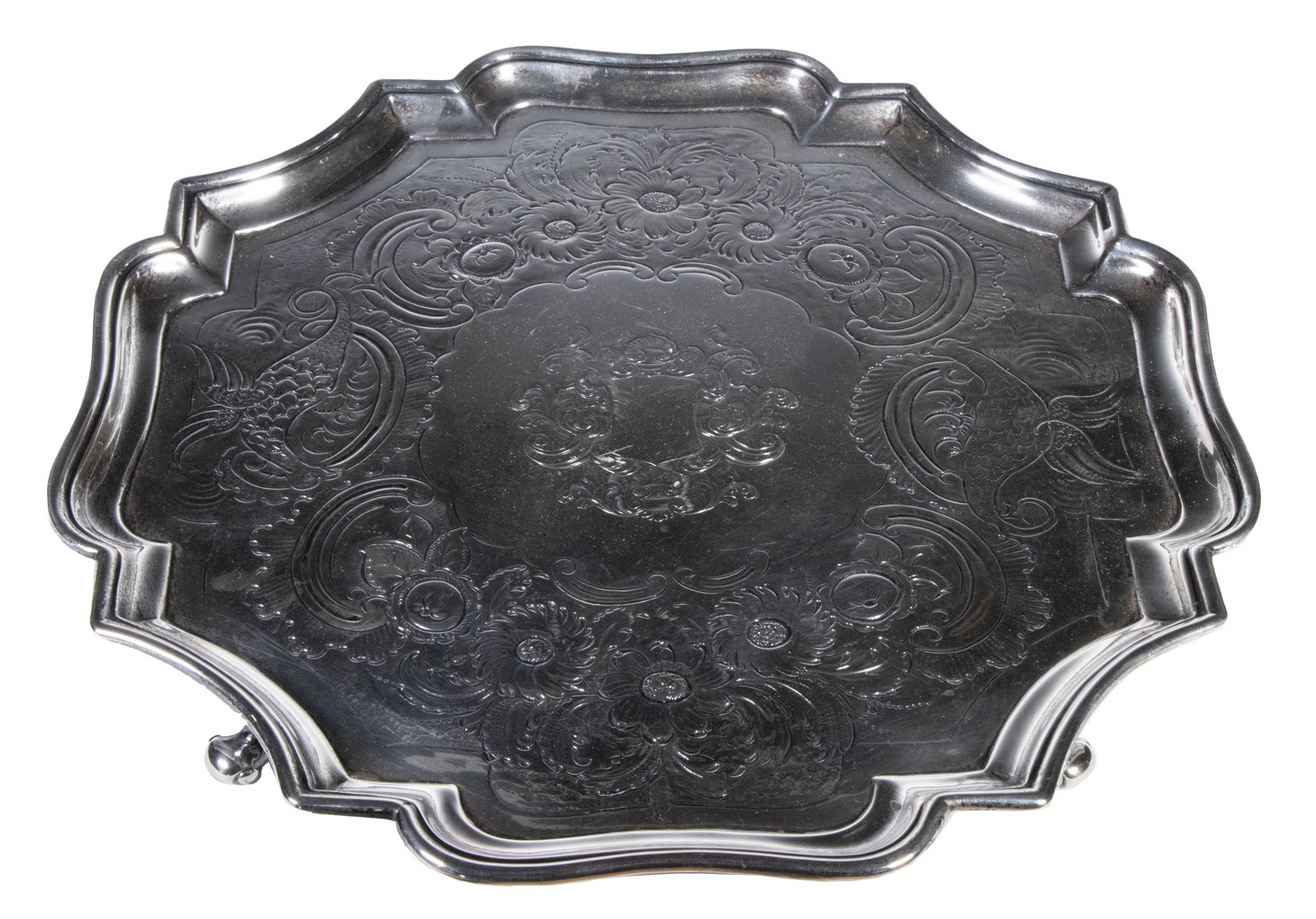 ENGLISH STERLING SILVER SALVER Early