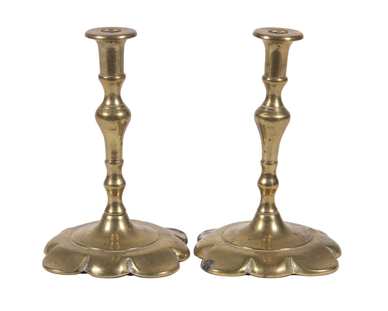 RARE PR QUEEN ANNE CANDLESTICKS