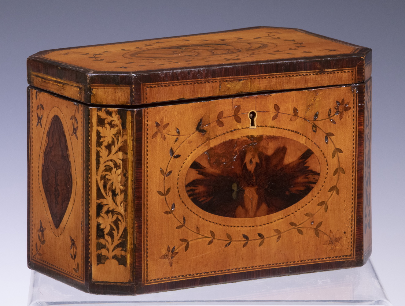 INLAID SATINWOOD TEA CADDY English 33dd9b