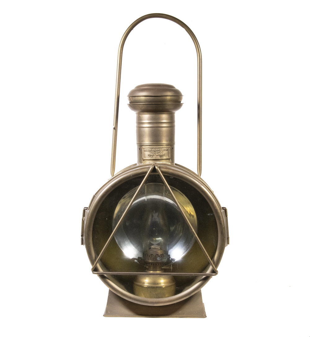 ENGLISH BRASS RAILROAD LANTERN Mid-19th