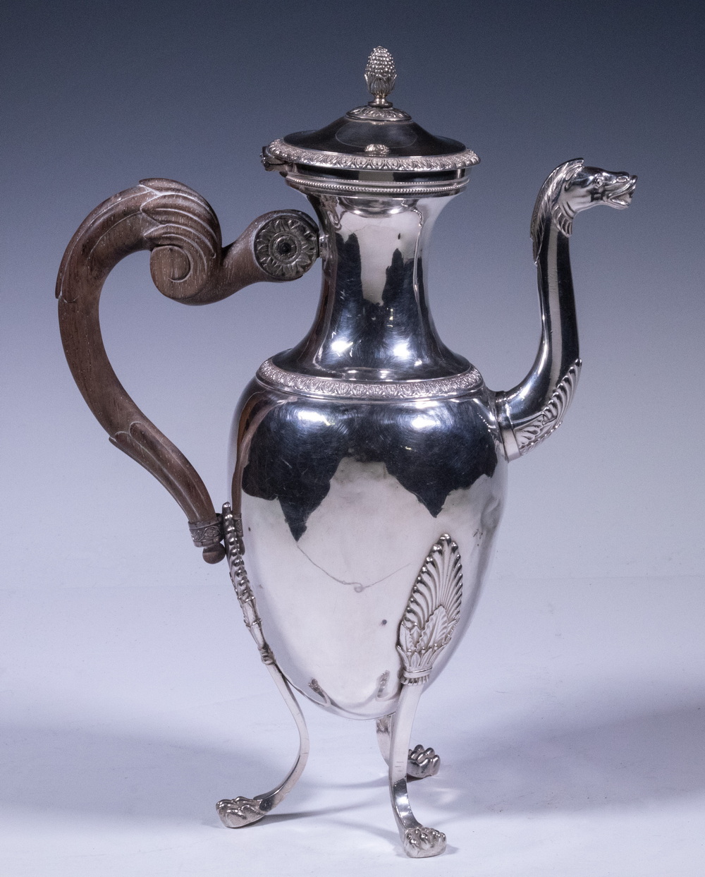 FRENCH EMPIRE SILVER COFFEE POT 33dda2