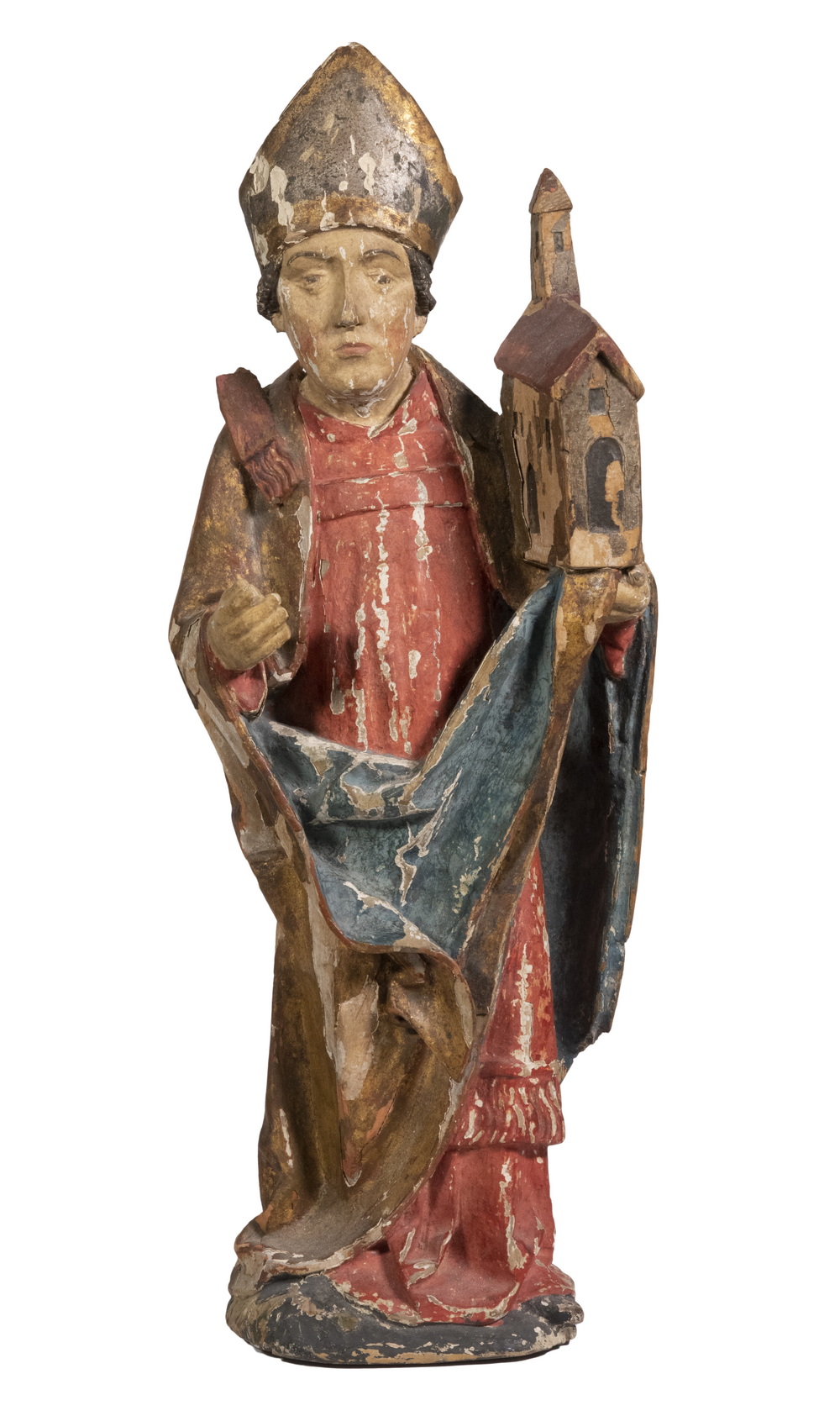 17TH C. POLYCHROMED FIGURE OF A