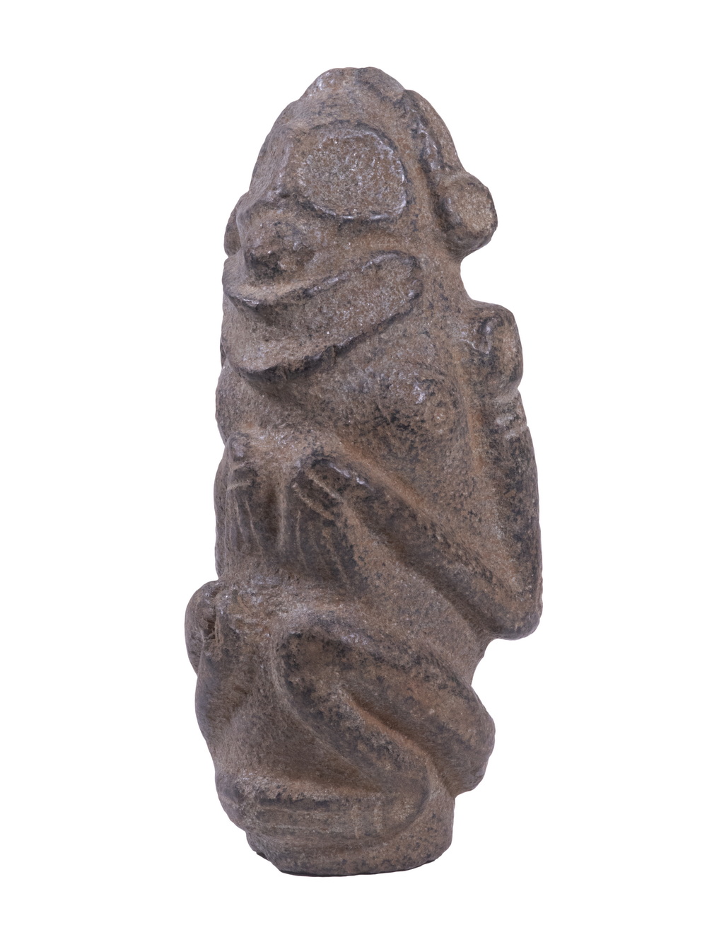 TAINO CARVED STONE CROUCHING FIGURE,