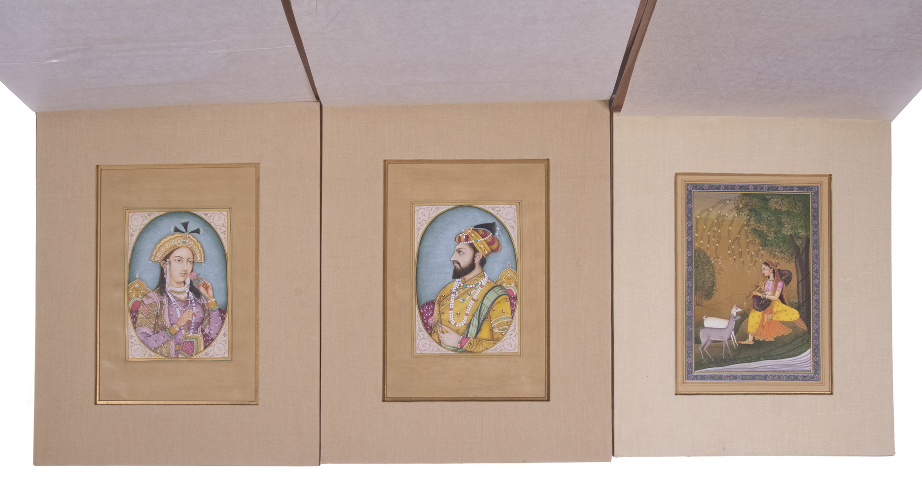 GROUP OF (3) 20TH C. INDIAN WATERCOLOR
