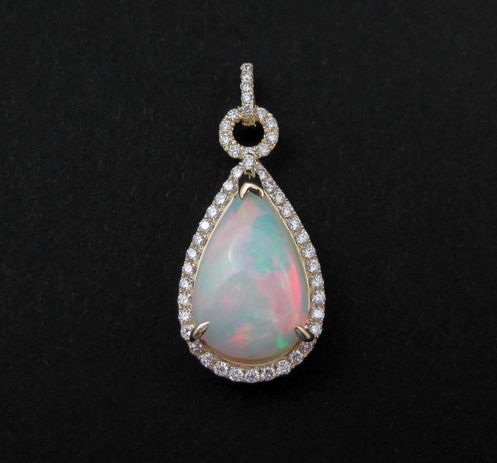 OPAL, DIAMOND AND FOURTEEN KARAT