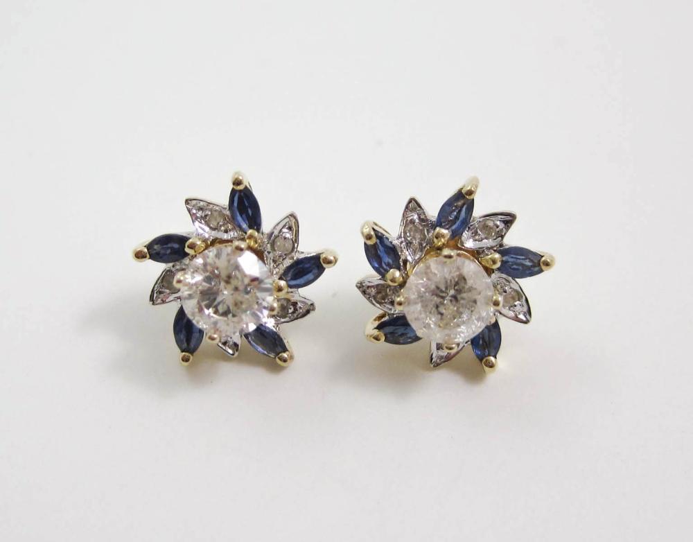 PAIR OF DIAMOND BLUE SAPPHIRE 33de4b