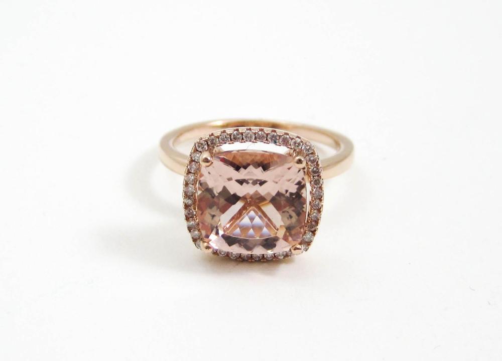 DIAMOND, PINK MORGANITE AND FOURTEEN