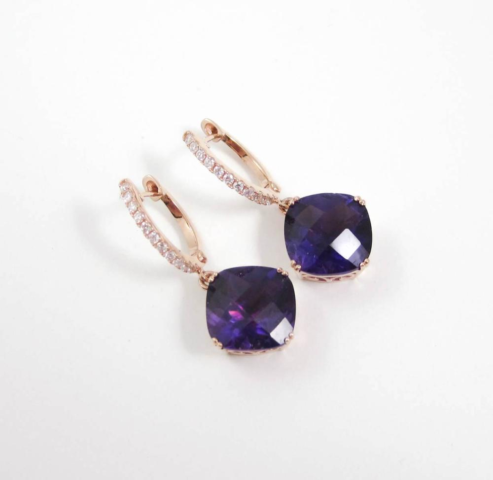 PAIR OF AMETHYST AND FOURTEEN KARAT