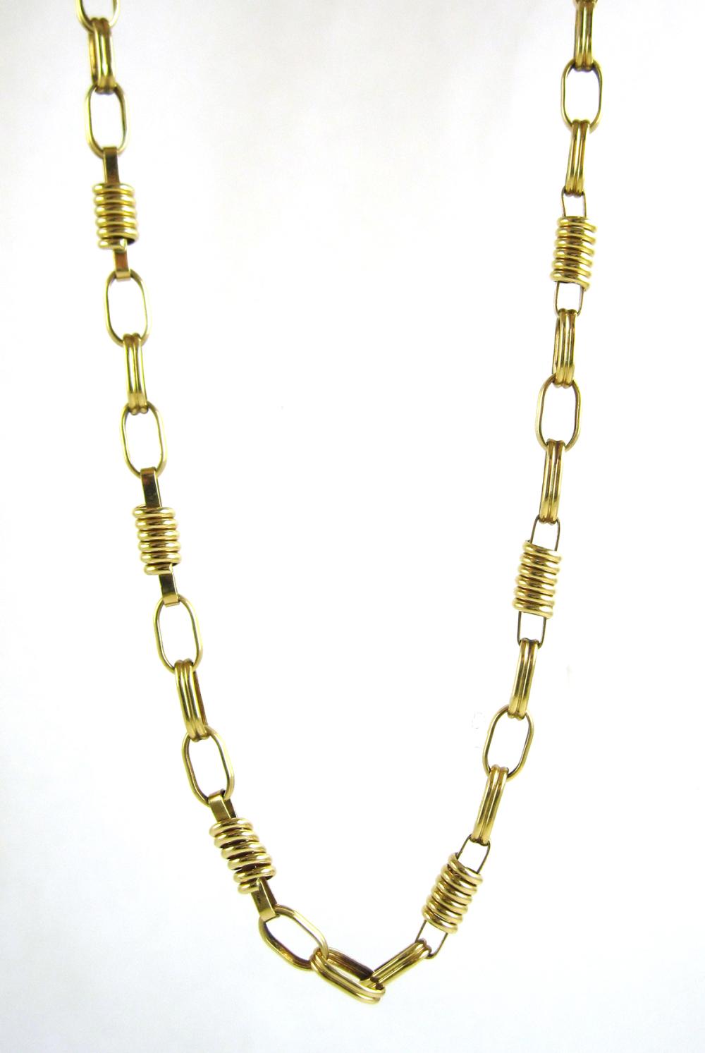 LONG FOURTEEN KARAT GOLD NECK CHAIN  33de94