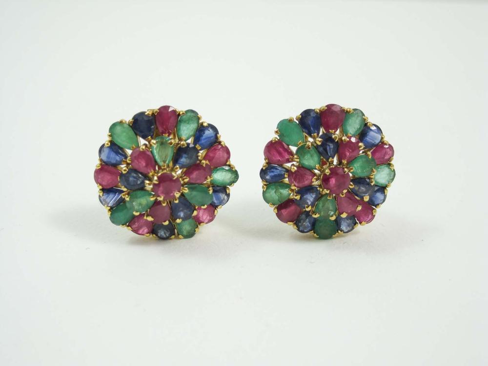 PAIR OF EMERALD RUBY AND SAPPHIRE 33de9d