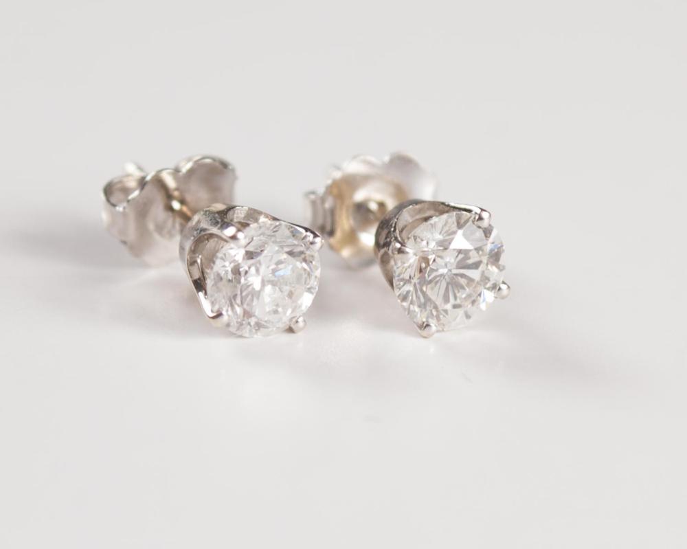 PAIR OF DIAMOND AND FOURTEEN KARAT