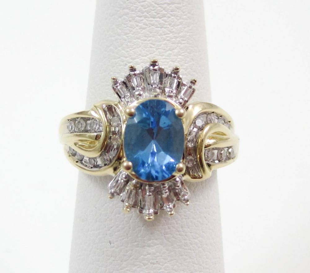 BLUE TOPAZ DIAMOND AND FOURTEEN 33df20