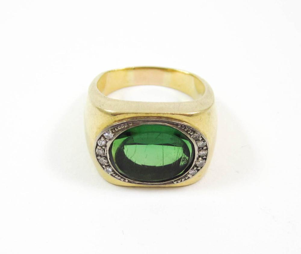 MAN S GREEN TOURMALINE AND EIGHTEEN 33df29