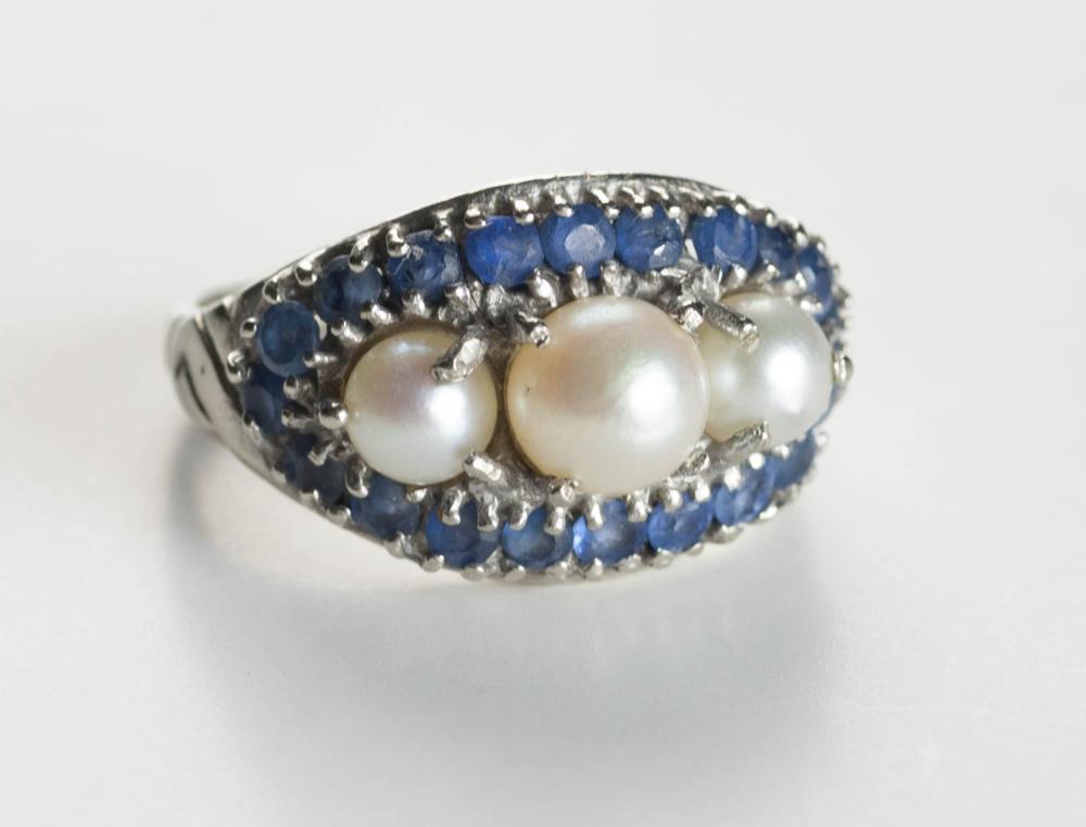 PEARL, SAPPHIRE AND FOURTEEN KARAT