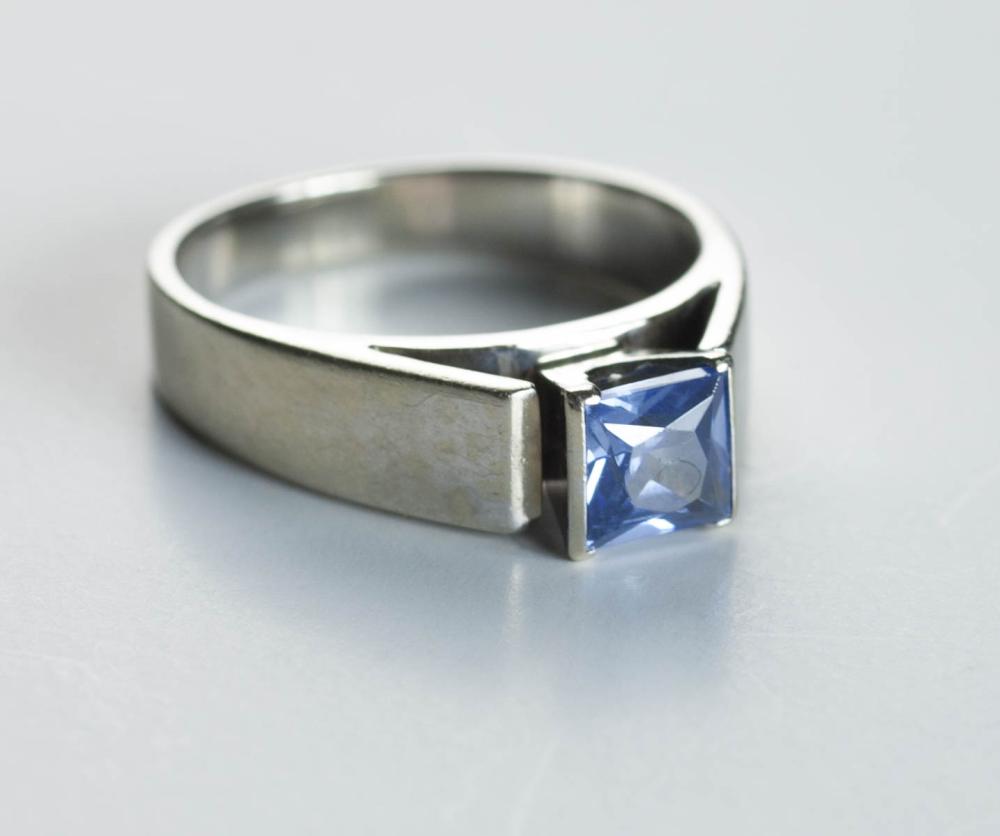 TANZANITE AND FOURTEEN KARAT WHITE