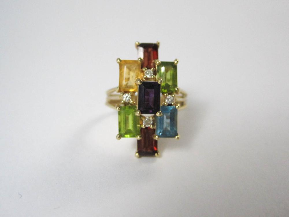 MULTI-COLOR GEMSTONE AND FOURTEEN