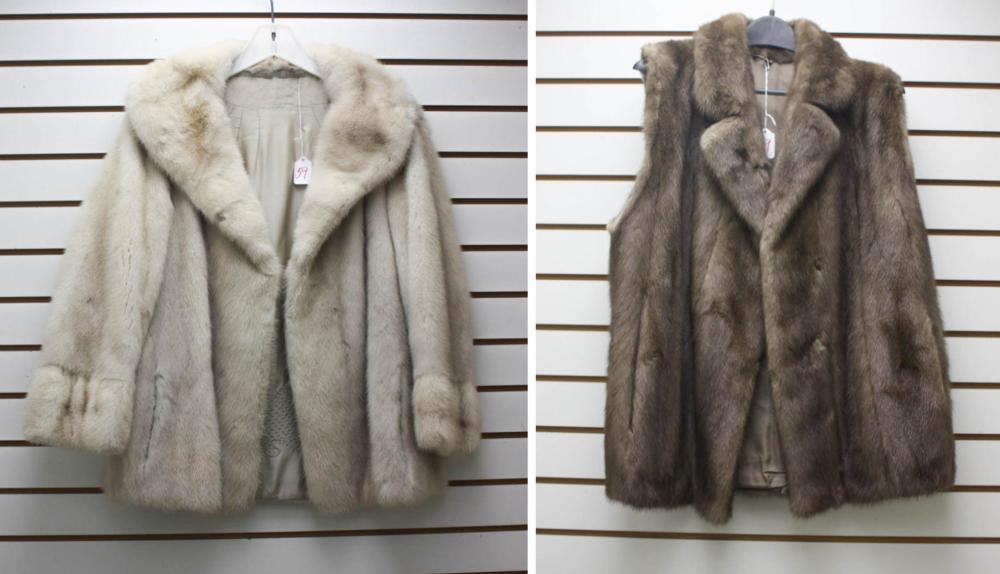 LADYS MINK FUR COAT AND VEST. THE BLUE