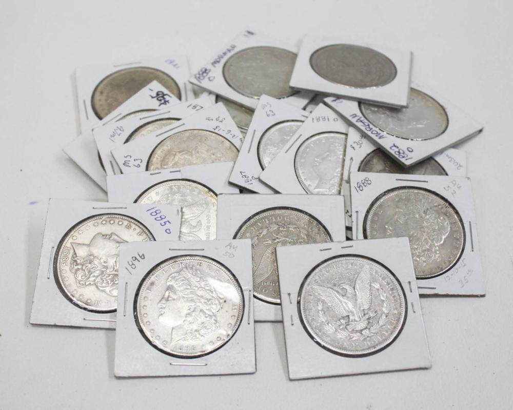 NINETEEN U S SILVER MORGAN DOLLARS  33dfc6