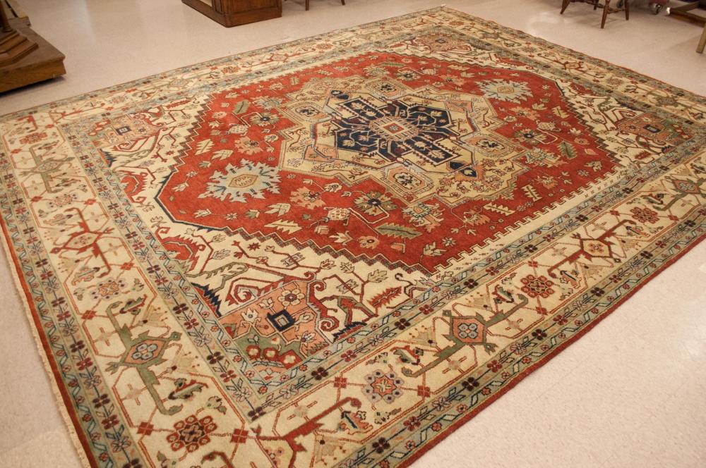 LARGE HAND KNOTTED ORIENTAL CARPET,