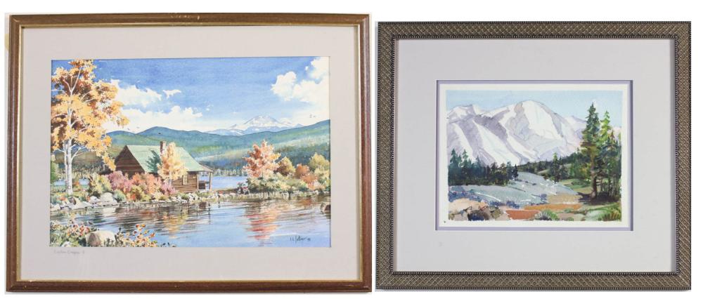 TWO WATERCOLOR LANDSCAPES: ROBERT