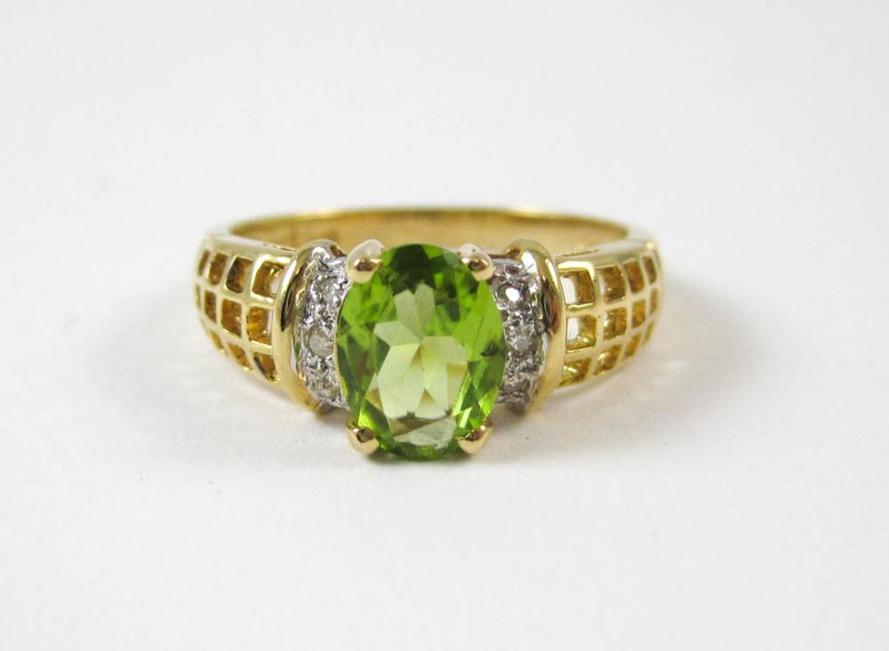 PERIDOT DIAMOND AND FOURTEEN KARAT 33e036