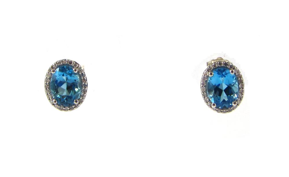 PAIR OF DIAMOND BLUE TOPAZ AND 33e078