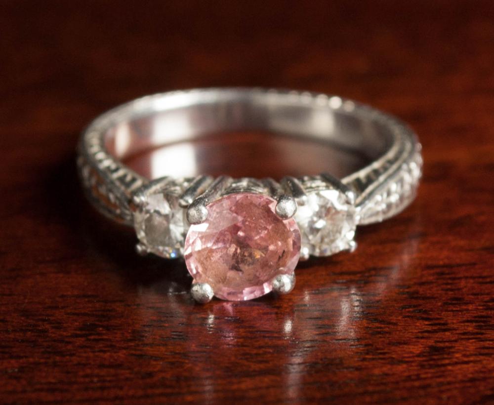 VINTAGE DIAMOND PINK SAPPHIRE 33e09b