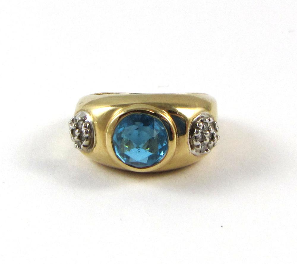 BLUE TOPAZ DIAMOND AND FOURTEEN 33e0f8