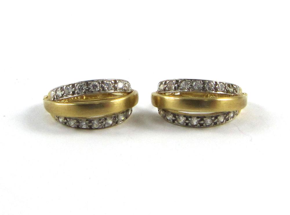 PAIR OF DIAMOND AND FOURTEEN KARAT