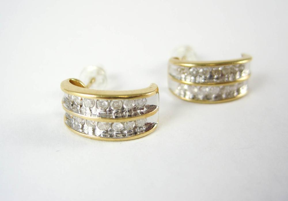 PAIR OF DIAMOND AND FOURTEEN KARAT