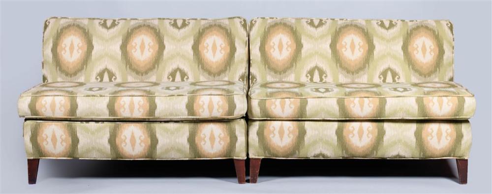 PAIR OF UPHOLSTERED MID-CENTURY