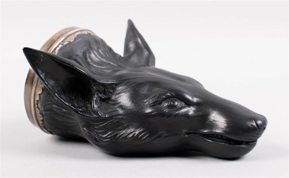 ENGLISH BLACK BASALT FOX HEAD STIRRUP