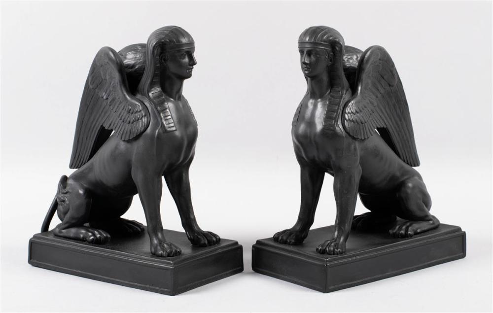 PAIR OF WEDGWOOD BLACK BASALT MODELS