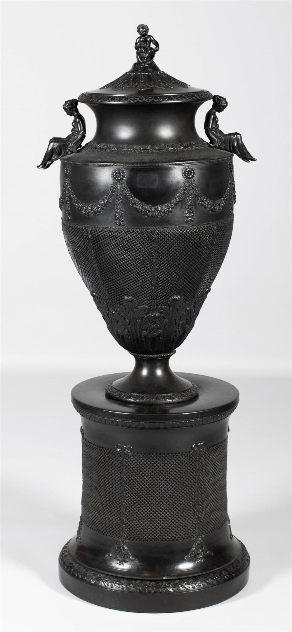 WEDGWOOD BLACK BASALT MONUMENTAL VASE