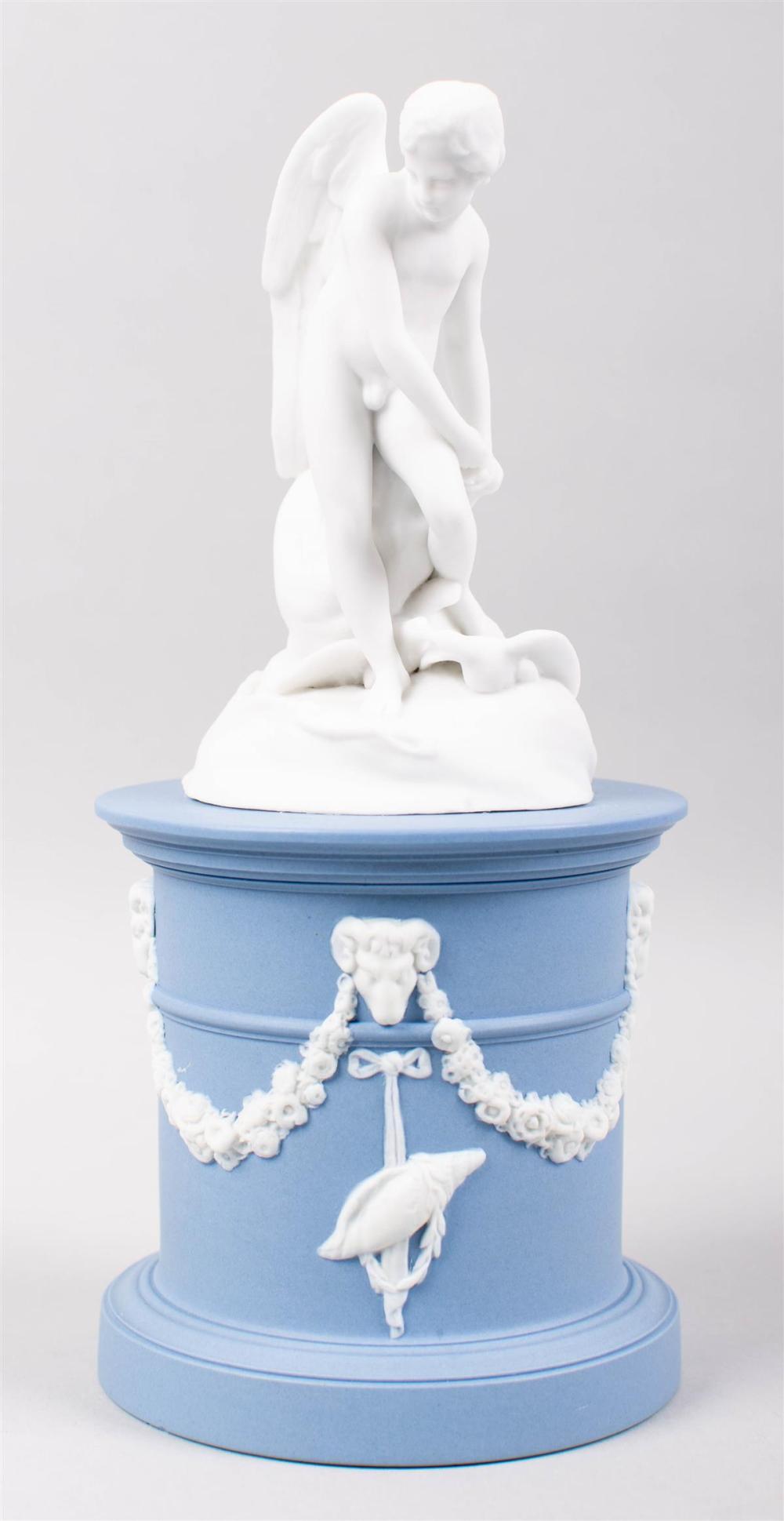 WEDGWOOD WHITE AND BLUE SOLID JASPERWARE