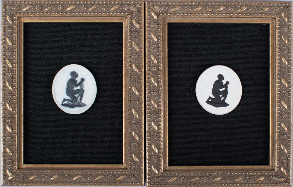 TWO WEDGWOOD BLACK RELIEF-DECORATED